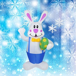 [New product in stock] Easter Bunny Air model 1.9 m inflatable cute rabbit LED luminous courtyard cartoon decoration quality assurance SK7U