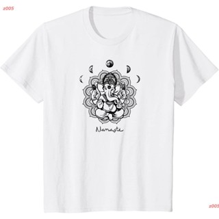 เสื้อยืดผู้ z005 Ganesha Elephant Buddha Mandala Yoga Tee - Namaste Yoga T-Shirt พระพุทธเจ้า เสื้อยืดพิมพ์ลาย เสื้อยืดผู