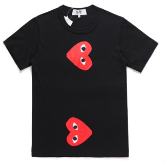 ใหม่ play comme des garcons CDGแฟชั่นเสื้อยืดแขนสั้นลำลองสำหรับบุรุษและสตรีใหม่ผ้าฝ้ายแท้