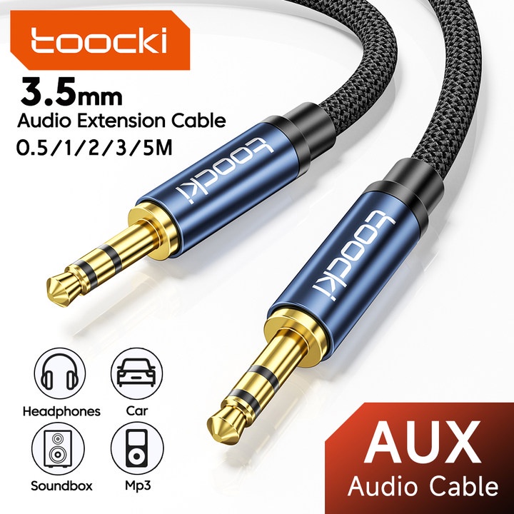 Toocki สายเคเบิลเสียง AUX 3.5 มม. HIFI ตัวผู้ เป็นตัวผู้ สําหรับคอมพิวเตอร์ หูฟัง Samsung Xiaomi Red