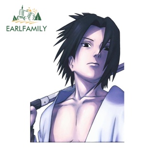 Earlfamily สติกเกอร์กันแดด ป้องกันชนประตูรถยนต์ ลายการ์ตูนนารูโตะ Uchiha Sasuke JDM ขนาด 13 ซม. x 9.5 ซม.