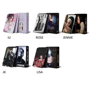 55pcs/set Kpop JK IU black pink Lisa Jennie Rose Lomo Small Card Photocard Jisoo Jennie Rose Lisa Blink comeback BP