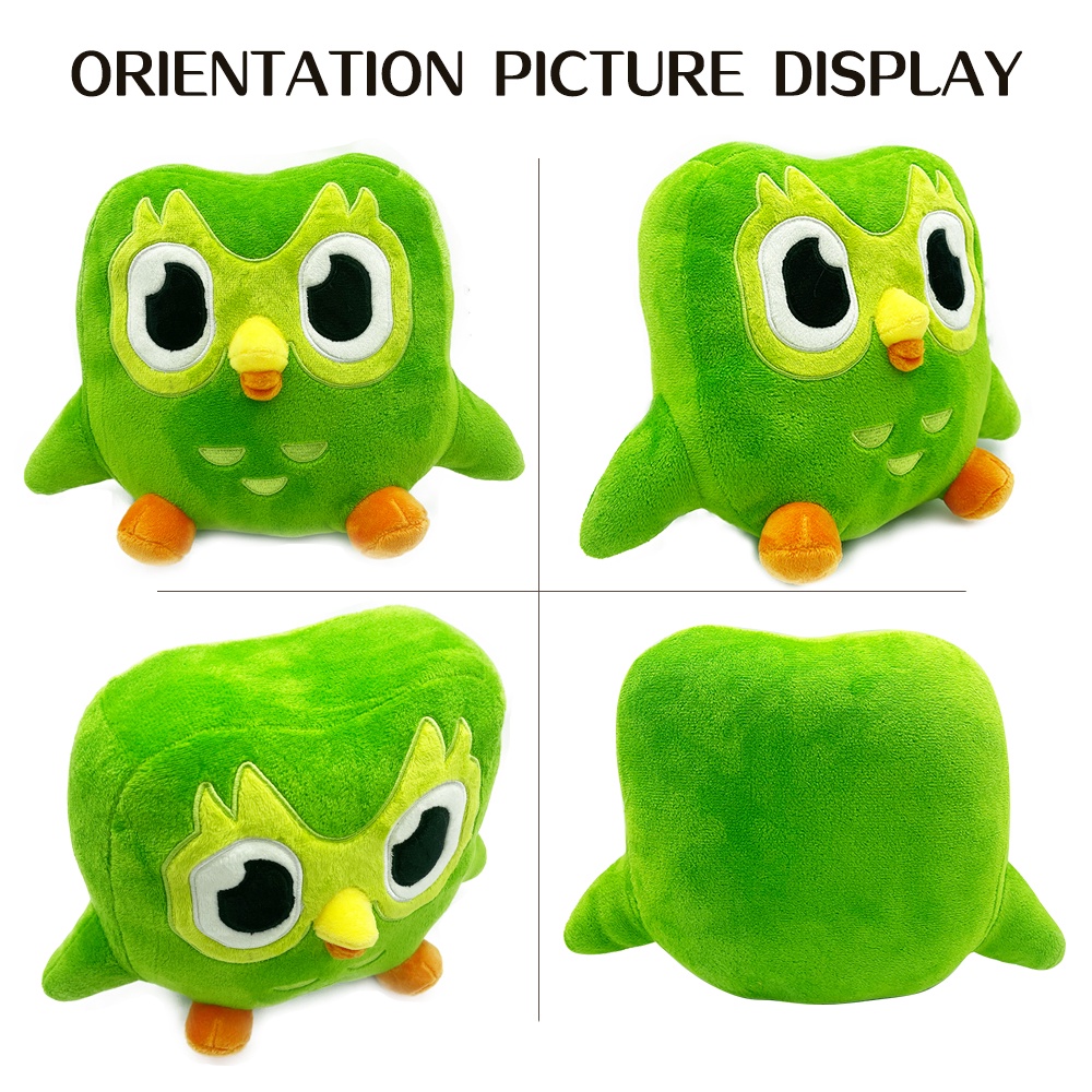 ในสต็อก Green Owl ตุ๊กตาการ์ตูนนกฮูก Duolingo Plushie Duo ผ้ากํามะหยี่ขนนิ่ม น่ารัก ของขวัญวันเกิด วันวาเลนไทน์ สําหรับเด็ก
