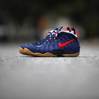 [ฉลากจริง Nk] Air Foamposite Pro USA สเปรย์โฟม Hadawei รองเท้าบาสเก็ตบอล สําหรับผู้ชาย สีฟ้า สีแดง