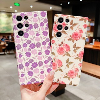 เคสโทรศัพท์มือถือ ซิลิโคน ผิวด้าน พิมพ์ลายดอกกุหลาบ สําหรับ Samsung S23 Ultra S22 Plus s21 Ultra S3 Plus