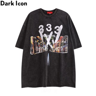 แขนสั้นโอเวอร์ไซส์Dark Icon 333 Printed Washing Cotton Mens T-shirt 2022 Summer Streetwear Tshirts for MenS-4XL_04