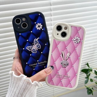 เคสโทรศัพท์มือถือหนัง ซิลิโคนนิ่ม TPU กันรอยเลนส์กล้อง ลายผีเสื้อ สีฟ้า ชมพู หรูหรา สําหรับ Samsung A23 A32 A52 A52s A53 5G S20 S21 S22 S23 Plus Ultra FE | Xmd 094