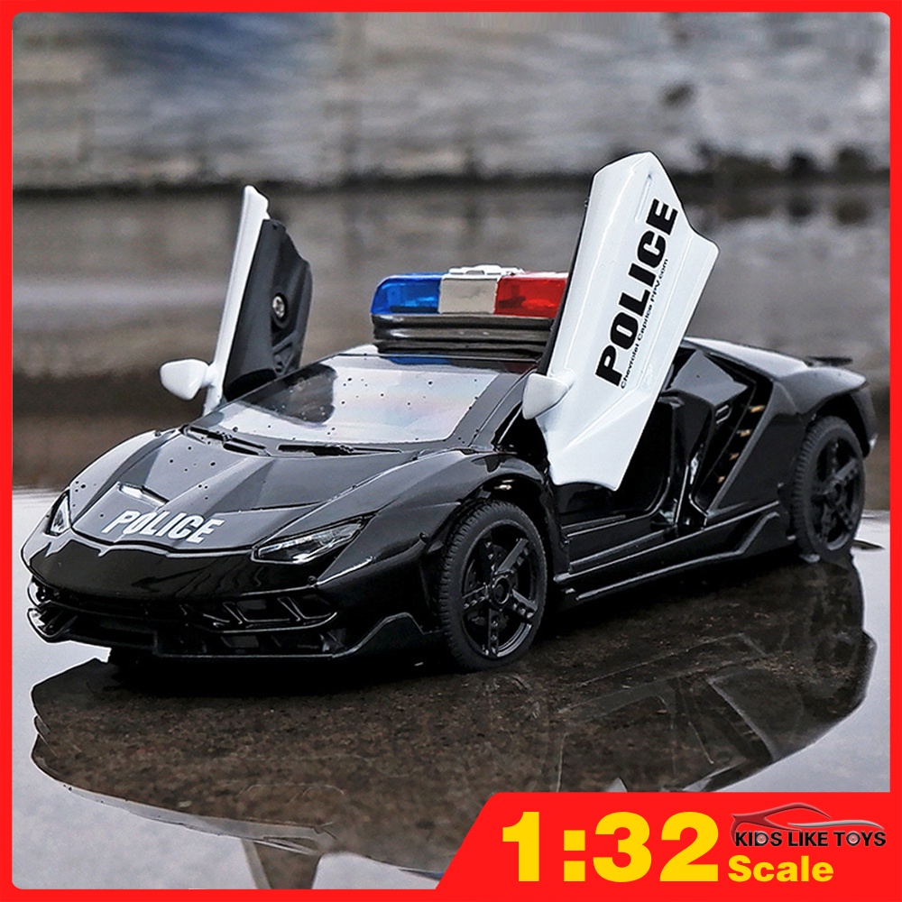 Klt 1:32 LP770 & LP740 รถตํารวจ Diecast รุ่นรถโลหะผสมรถของเล่นคอลเลกชันของขวัญสําหรับเด็กเด็กผู้หญิง