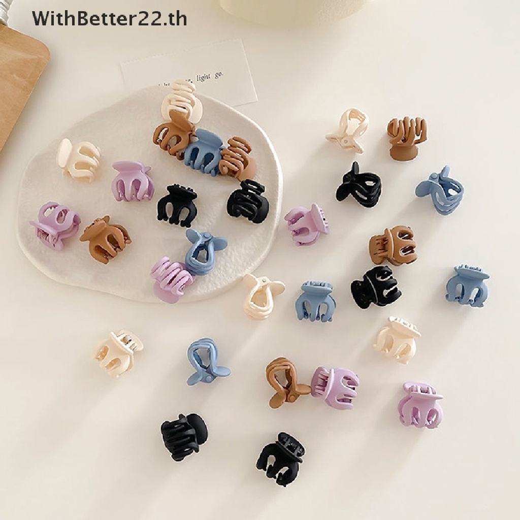 Withbetter กิ๊บติดผมหน้าม้า อะคริลิคถัก ลายดอกไม้ ขนาดเล็ก สีดํา สไตล์เจ้าหญิง สําหรับผู้หญิง 6 ชิ้น