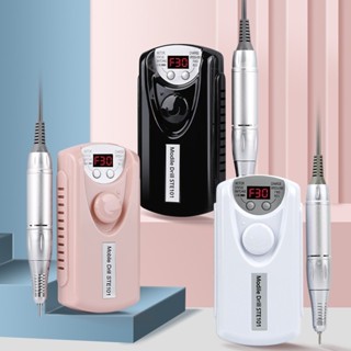 เครื่องเหลาเล็บไฟฟ้า 30000RPM ใหม่แบบพกพามินิ เล็บขัดเล็บไฟฟ้าเล็บ Clipper พร้อมหัวเปลี่ยนและอะแดปเตอร์