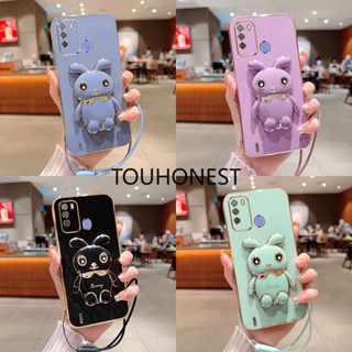 เคส ITEL Vision 1 Pro เคส ITEL P36 เคส ITEL P37 Case ITEL S16 Case ITEL A48 Case ITEL A58 Case ITEL A49 Case New Cute Rabbit Bracket Mobile Phone Cover Case With Rope โทรศัพท์มือถือ ลายกระต่ายน่ารัก พร้อมสายคล้อง สําหรับ