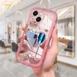 Zymello เคส VIVO Y22 Y16 Y22S Y21 Y35 Y02S V25E V25 V23 Y33S Y21S Y21A Y21T Y33T เคสโทรศัพท์ซิลิโคนกระจกหัวใจแฟชั่นระดับไฮเอนด์