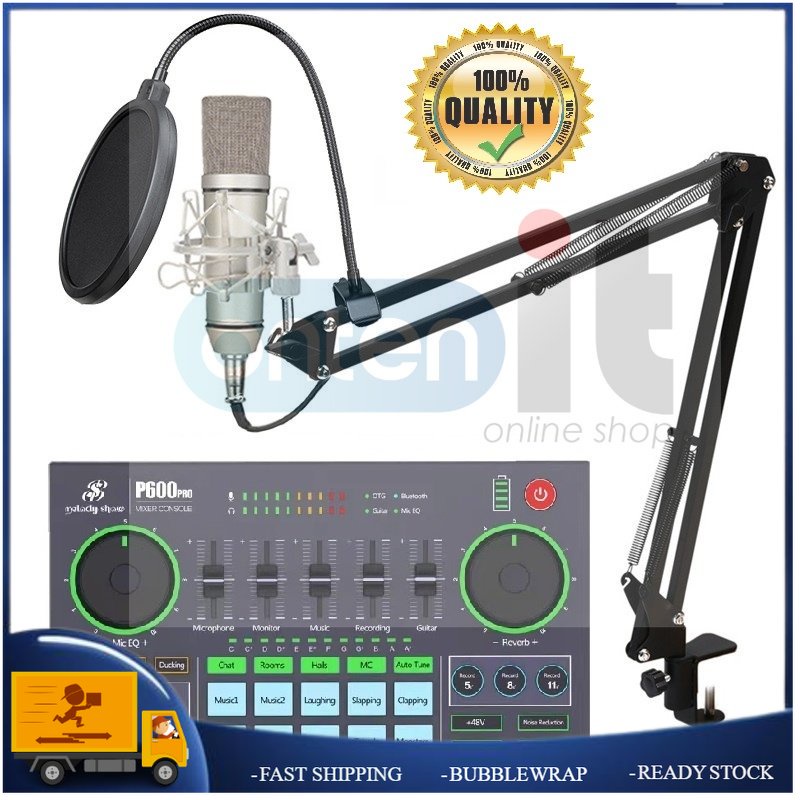 P600PRO Digital Mini Audio Mixer Console Live Video Recording Bluetooth Sound Mixing Console P600PRO