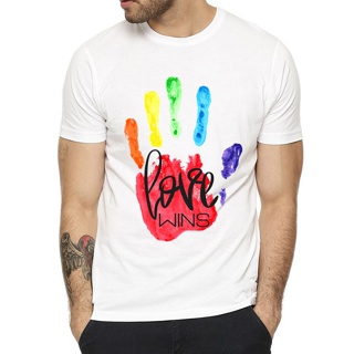 เสื้อยืด พิมพ์ลาย Proud Lgbt Gay Love Lesbian Rainbow สไตล์คลาสสิก ไม่ซ้ําใคร สําหรับผู้ชาย FNacop18KFbhkg59