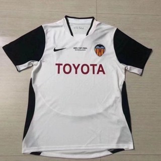 เสื้อกีฬาแขนสั้น ลายทีมชาติฟุตบอล Valencia 03-04 เกรด AAA สไตล์เรโทร ไซซ์ S-XXL