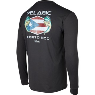 Pelagic Aquatek Puerto Rico เสื้อเชิ้ตแขนยาว กันแดด คุณภาพสูง สําหรับคนรักการตกปลา UF50+