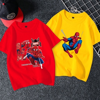 2022 Boys T-shirt Summer Cartoon Spider man Anime Short Sleeve Big Boy Cotton Printing Sports Sportswear New Style _08