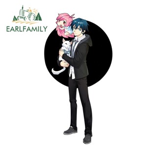 Earlfamily สติกเกอร์ ลายการ์ตูนเด็กผู้หญิงน่ารัก ขนาด 13 ซม. x 6.8 ซม. สําหรับตกแต่งรถยนต์ สเก็ตบอร์ด