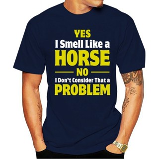 Summer 100% Cotton 100% Cotton Print Mens Summer 2021 o-neck t-shirt  Smell Like A Horse Funny Gift For Horse Lover_01