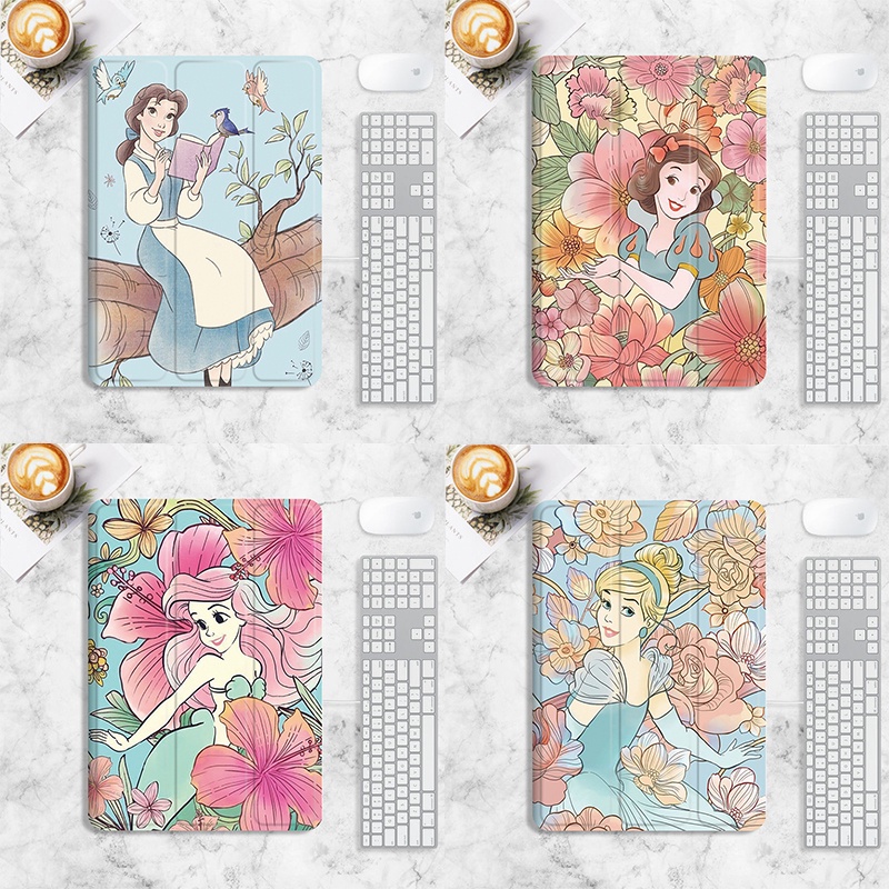 เคสเจ้าหญิงดิสนีย์สําหรับiPad mini4/5/6 air1/2/3/4/5 เคสiPad 10.2 gen7/8/9 เคสiPad pro11 2022 gen10 เคสหลังใสA16 AIR M3 M5