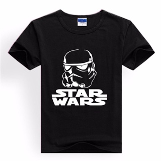 เสื้อยืดแขนสั้นAlimoo Star Wars เสื้อยืดท็อปส์ผ้าฝ้ายแขนสั้นฮิปฮอปผู้ชายพิมพ์ Men and Women Cotton T-shirt Big Size XXS-