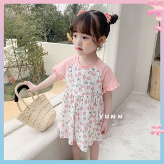 2022 New girls dress summer Internet celebrity princess dress hot baby dress T Cherry T-shirt short sleeve for baby girls