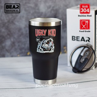 แก้ว BEAR Ugly Kid ลาย UV พิมพ์นูนสีติดทนนาน สเเตนเลส304 เก็บอุณหภูมิภด้ยาวนาน