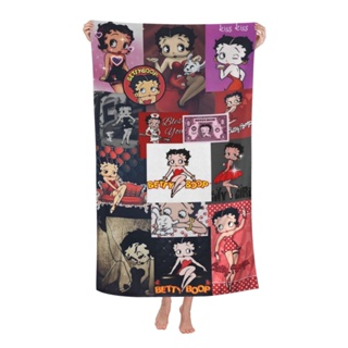 Betty Boop ผ้าขนหนูอาบน้ํา ขนาดใหญ่ 80x130 ซม. เป็นมิตรกับผิว ดูดซับน้ําได้ดี สําหรับชายหาดกลางแจ้ง