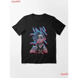 👕✨dap006 LOL Arcane Jinx Get Jinxed Essential T-Shirt เกมจลาจล เสื้อยืดพิมพ์ลาย ผู้ชายและผู้หญิง