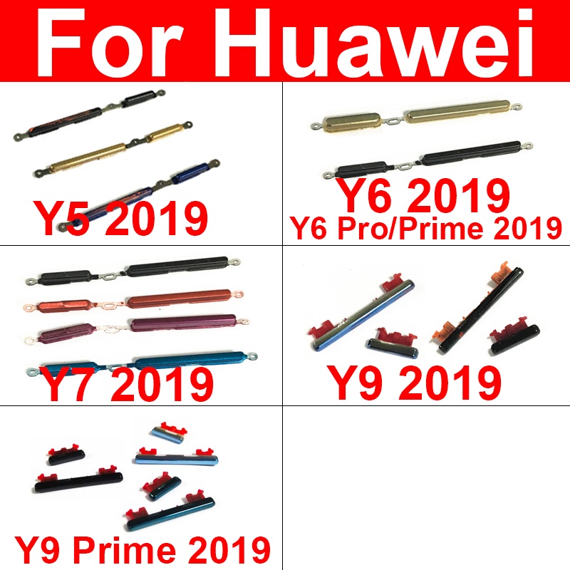 Y9 2019 ปุ่มปรับระดับเสียง ปุ่มเปิดปิดด้านข้าง แบบเปลี่ยน สําหรับ Huawei Y5 Y6 Y7 Y6Pro Y6 Y9 Prime 
