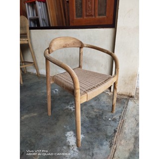 ▶️พร้อมส่ง 💦เก้าอี้มินิมอล teak wood chair เก้าอี้ไม้สักมินิมอล เก้าอี้ ทำด้วยเก้าอี้ไม้สัก เก้าอี้ไม้โมเดริน Rope Chair