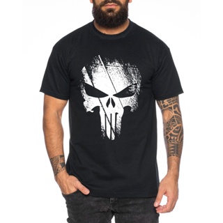 เสื้อยืดผู้ เสื้อยืด พิมพ์ลายโลโก้ Jon Bernthal Skull สําหรับผู้ชาย S-5XL