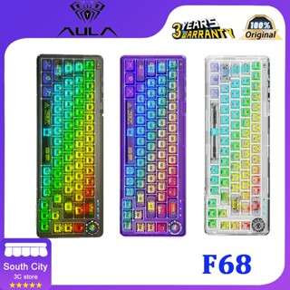 Aula F68 คีย์บอร์ดไร้สาย พร้อมปะเก็น Rgb