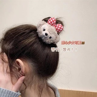 ยางรัดผม รูปหมีน่ารัก แบบเรียบง่าย สําหรับผู้หญิง