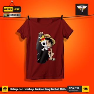 Kaos Men - One Piece - distro original bandung ผ้าฝ้ายหวีเคเรน