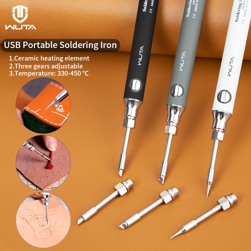 Wuta หัวแร้งปากกาเชื่อมบัดกรี ขี้ผึ้ง 5V ชาร์จ USB สําหรับเครื่องประดับ เครื่องหนัง งานฝีมือ