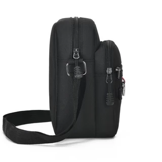 (w240)กระเป๋าสะพายข้างชายใบน้อยเท่ๆสูง20เซ็น 3ซิป แต่งห่วงเงิน vgetbag