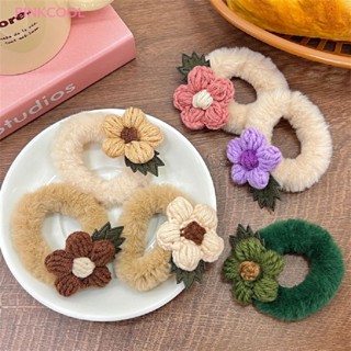 Pinkcool ยางรัดผม หูกระต่าย หมี Scrunchie ดอกไม้ น่ารัก ขนาดใหญ่ สําหรับผู้หญิง ขายดี