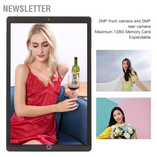 Newsletter แท็บเล็ต HD 10.1 นิ้ว 4GB RAM 64GB ROM รองรับ 2.4G 5G WiFi การ์ดคู่ แท็บเล็ตการโทรสแตนด์บายคู่สำหรับ Android 12 100‑240V สีเขียว