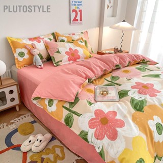 Plutostyle ชุดเครื่องนอน ผ้าปูที่นอน ผ้าฝ้าย แบบหนา สองด้าน สําหรับบ้าน