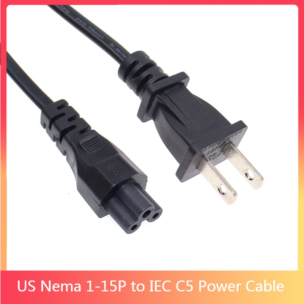 Usa Canada ปลั๊ก C5 อะแดปเตอร์สายไฟ US 2pin ชาย IEC 320 C5 อะแดปเตอร์สายไฟสําหรับโน้ตบุ๊คสาย 0.3 M