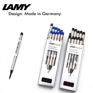 【10 ชิ้นในกล่อง】ของเเท้ พร้อมส่ง ไส้ปากกาลูกลื่น ลามี่ LAMY M63 Refill Roller Ball Pen 0.7mm Black Blue