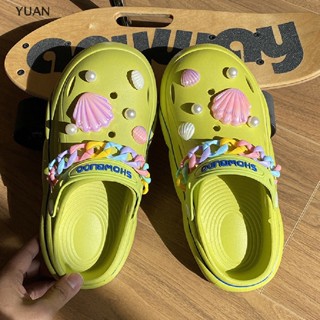 Yuan สายโซ่คล้องรองเท้า CROC Ch รูปการ์ตูนดาวน่ารัก DIY