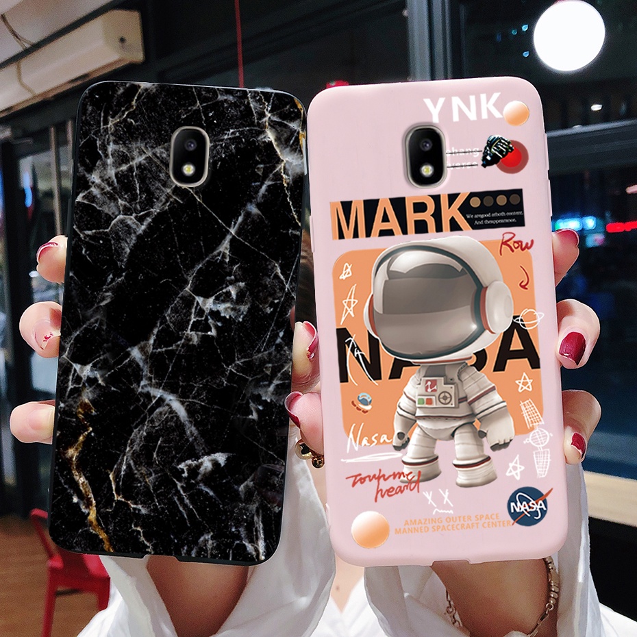 เคสโทรศัพท์มือถือแบบนิ่ม ผิวด้าน ลายนักบินอวกาศ หินอ่อน สีดํา สําหรับ Samsung Galaxy J3 J5 J7 Pro 20