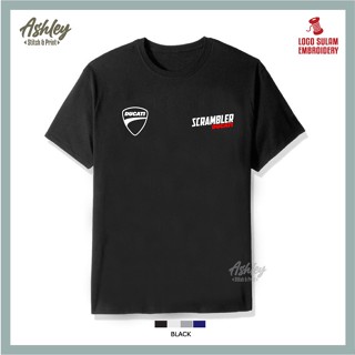 T Shirt Round Neck Ducati Scrambler Icon Motor bike MotoGP Baju T-Shirt Lelaki Design Logo Sulam Cotton_04