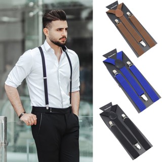 Suspenders สายรัดตัว Y ปรับได้ ยืดหยุ่น พร้อมคลิปสามชิ้น สําหรับผู้ชาย และผู้หญิง