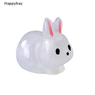 &lt;Happybay&gt; ตุ๊กตากระต่ายเรซิ่น เรืองแสง ขนาดเล็ก สําหรับตกแต่งสวน DIY 5 ชิ้น