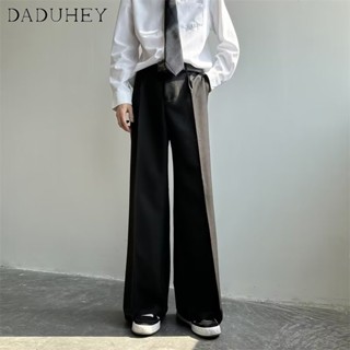 DaDuHey🔥 Mens Fashion Brand Loose Drop-down Wide-Leg Suit Pants Ins Fashion Spring and Autumn Thin All-Matching Bootleg Pants