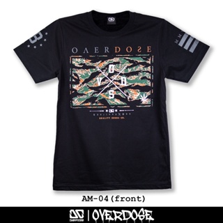 Overdose T-shirt เสื้อยืดคอกลม สีดำ รหัส AM-04(โอเวอโดส)