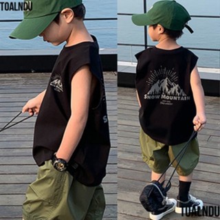 Lovababy เสื้อยืดแขนกุด ผ้าฝ้าย แบบบาง สไตล์เกาหลี แฟชั่นฤดูร้อน สําหรับเด็กผู้ชาย TPXV